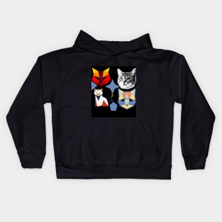 Geometric Cats Colourful Abstract Anime Design Kids Hoodie